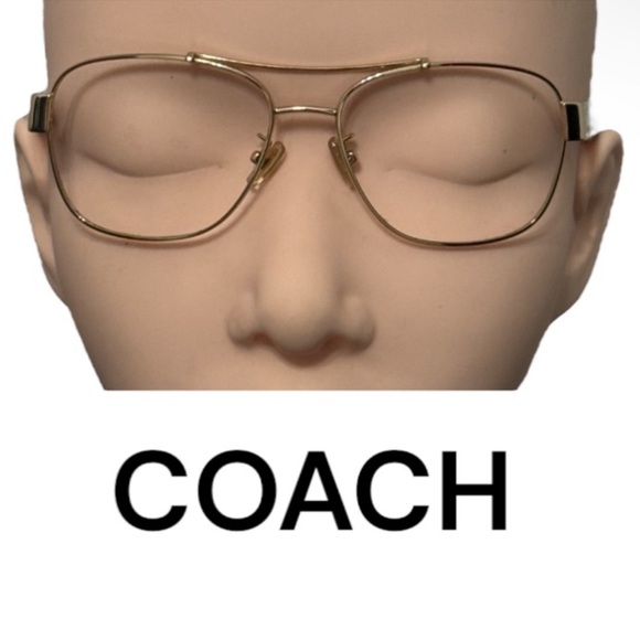 Authentic Coach designer gold metal aviator prescription eyeglasses frames - Picture 1 of 9